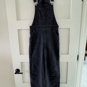 Levi Black Denim Cropped Overalls